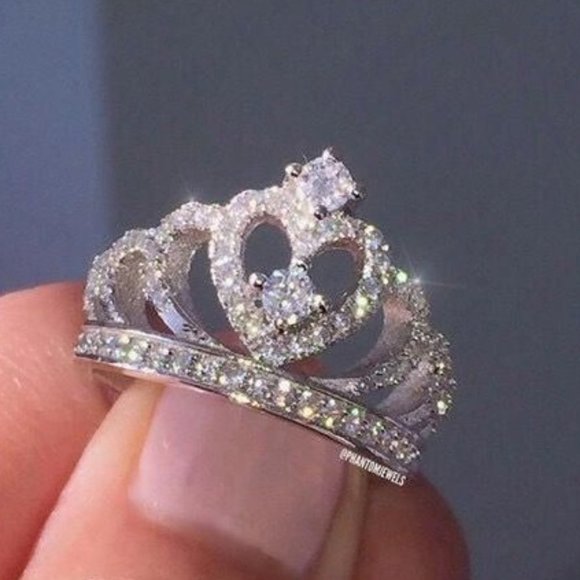 ✨ Fashion Luxury Hollow Crystal Sweet Heart Lovely Ring for Women, PD518 - Picture 3 of 7